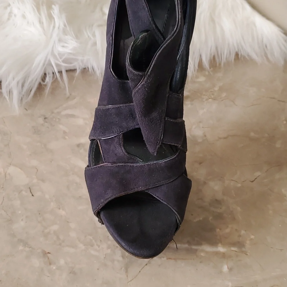 Camilla skovgaard blue platform heel Stiletto  open toe shoe size 36.5 - Picture 14 of 16